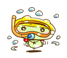 Swimming cap Frog by owabird sticker #5220436