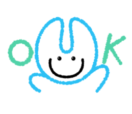 RABBIT-cutie blue and pink rabbit- sticker #5220924