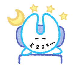 RABBIT-cutie blue and pink rabbit- sticker #5220925