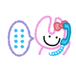 RABBIT-cutie blue and pink rabbit- sticker #5220932