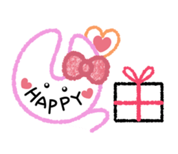 RABBIT-cutie blue and pink rabbit- sticker #5220934