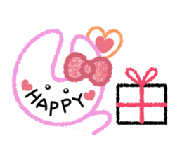 RABBIT-cutie blue and pink rabbit- sticker #5220934