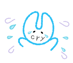 RABBIT-cutie blue and pink rabbit- sticker #5220937