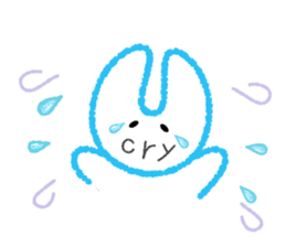 RABBIT-cutie blue and pink rabbit- sticker #5220937
