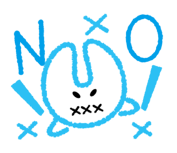 RABBIT-cutie blue and pink rabbit- sticker #5220939