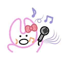 RABBIT-cutie blue and pink rabbit- sticker #5220941