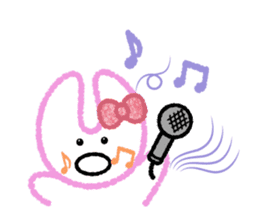 RABBIT-cutie blue and pink rabbit- sticker #5220941