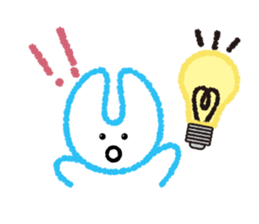 RABBIT-cutie blue and pink rabbit- sticker #5220945