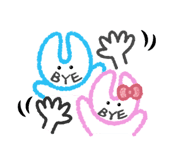 RABBIT-cutie blue and pink rabbit- sticker #5220946