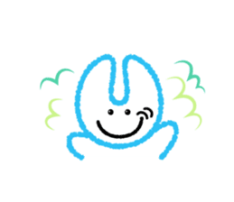 RABBIT-cutie blue and pink rabbit- sticker #5220949