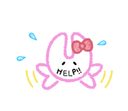 RABBIT-cutie blue and pink rabbit- sticker #5220951