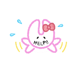 RABBIT-cutie blue and pink rabbit- sticker #5220951