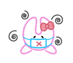 RABBIT-cutie blue and pink rabbit- sticker #5220953