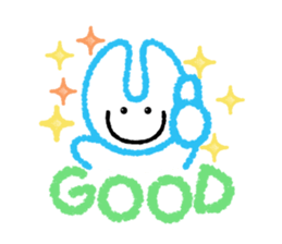 RABBIT-cutie blue and pink rabbit- sticker #5220956