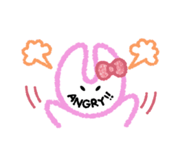 RABBIT-cutie blue and pink rabbit- sticker #5220961