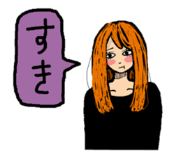 Girl and cat. sticker #5225126
