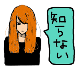 Girl and cat. sticker #5225136