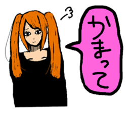 Girl and cat. sticker #5225138