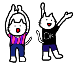 Girl and cat. sticker #5225142