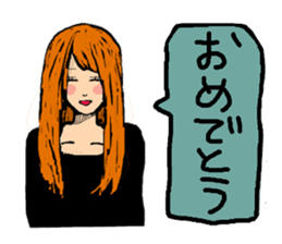 Girl and cat. sticker #5225146