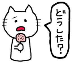 Girl and cat. sticker #5225151
