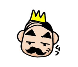 A mustache grandfather is a king. sticker #5229508