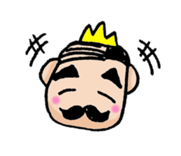 A mustache grandfather is a king. sticker #5229520