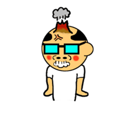 Bland head & funny hairs sticker #5236411