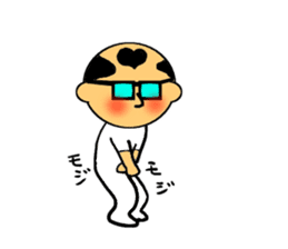 Bland head & funny hairs sticker #5236415