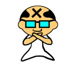 Bland head & funny hairs sticker #5236416