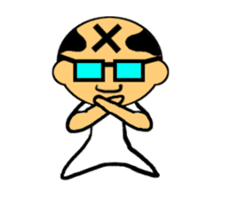 Bland head & funny hairs sticker #5236416