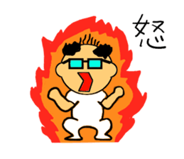 Bland head & funny hairs sticker #5236419