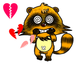 Mischievous raccoon dog sticker #5238362