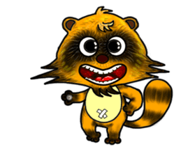 Mischievous raccoon dog sticker #5238364