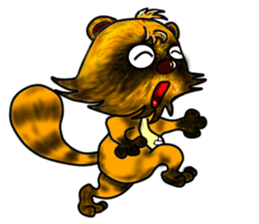 Mischievous raccoon dog sticker #5238369