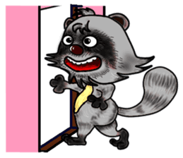 Mischievous raccoon dog sticker #5238374