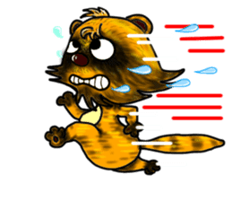 Mischievous raccoon dog sticker #5238376