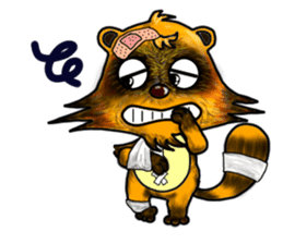 Mischievous raccoon dog sticker #5238379