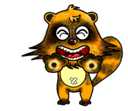 Mischievous raccoon dog sticker #5238387