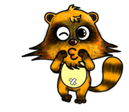 Mischievous raccoon dog sticker #5238392