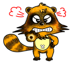 Mischievous raccoon dog sticker #5238393