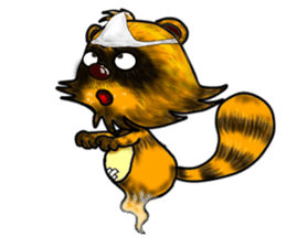Mischievous raccoon dog sticker #5238395