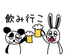 White rabbit and black-and-white panda sticker #5239292