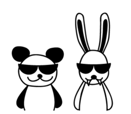 White rabbit and black-and-white panda sticker #5239293