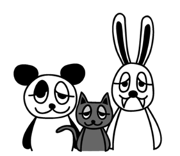 White rabbit and black-and-white panda sticker #5239299