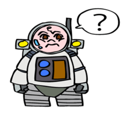 Little astronaut going back home. sticker #5242512