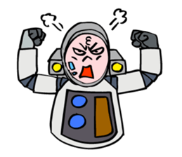 Little astronaut going back home. sticker #5242528