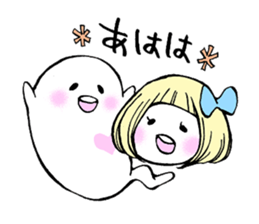 uiko with ghosts. sticker #5244356