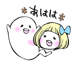 uiko with ghosts. sticker #5244356
