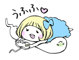 uiko with ghosts. sticker #5244364